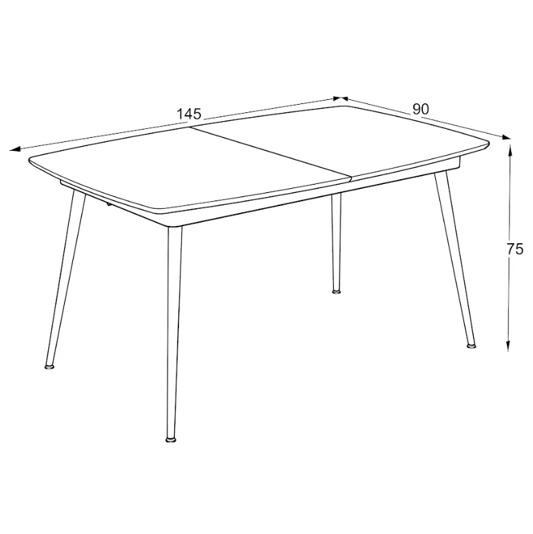Masa Yense Dining Lumiera Siyah 145*40cm