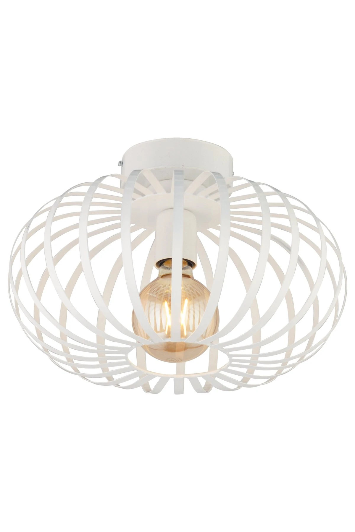 Papatya Tekli Metal Avize Beyaz