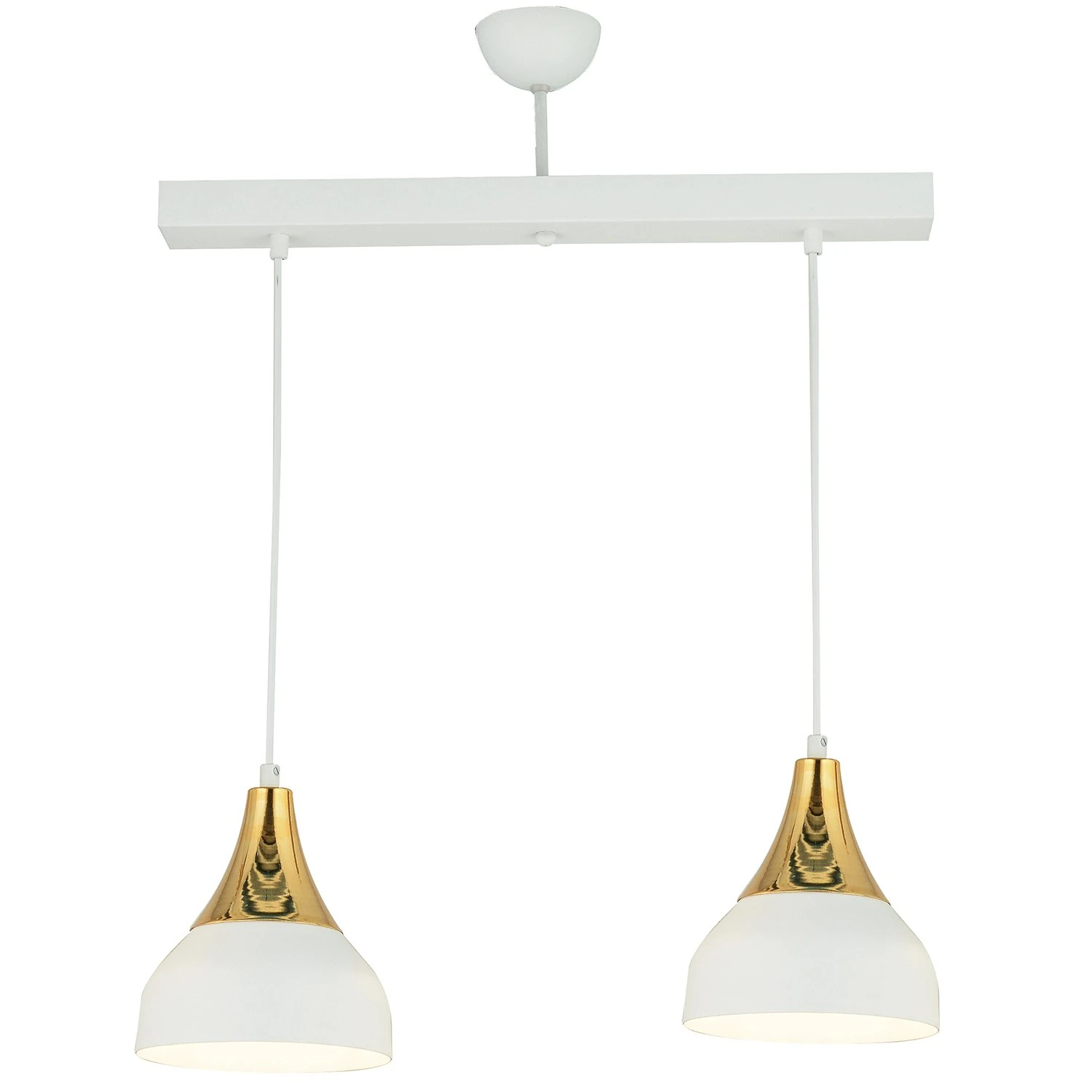 Castillo Sıralı Sarkıt Avize 2li Beyaz-Bakır