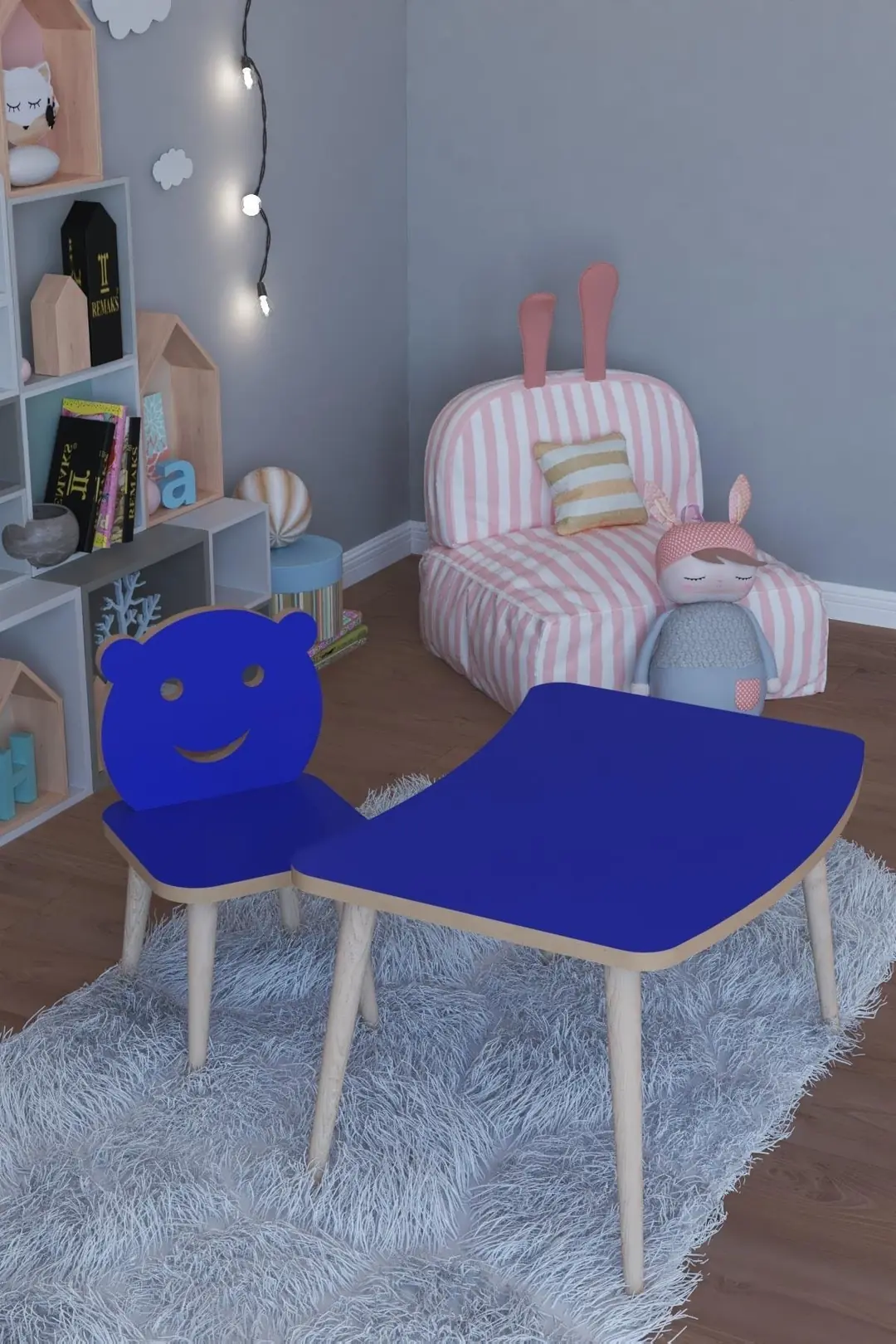WriteTwitiDelete Child Table +1 Chair Blue