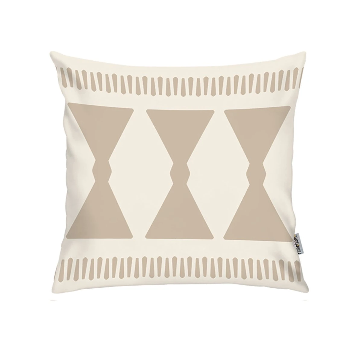 Kırlent Kılıfı Baskılı Krem Beyaz Desen 43x43