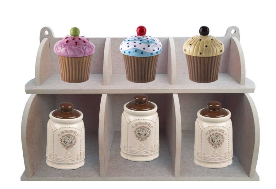 Ahşap Baharatlık 6lı 39*15*24cm