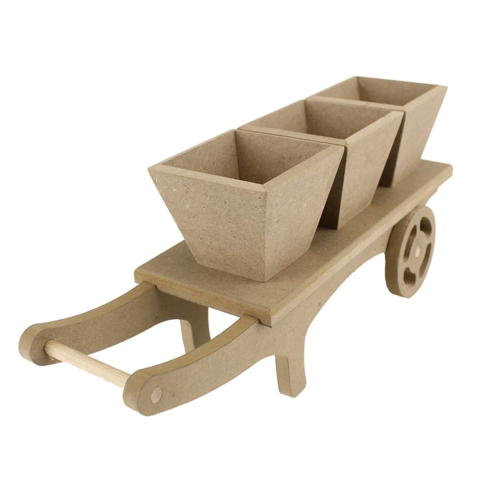 Ahşap Dekoratif Skulent Araba 35cm