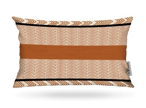 Kırlent Kılıfı İsk. Desen Beyaz-Kamel 35x50cm