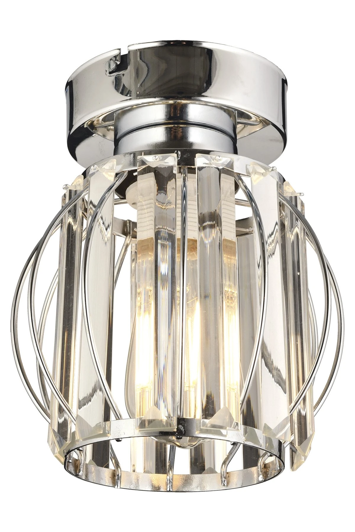 Lilly Tekli Avize Kristal Taşlı Krom