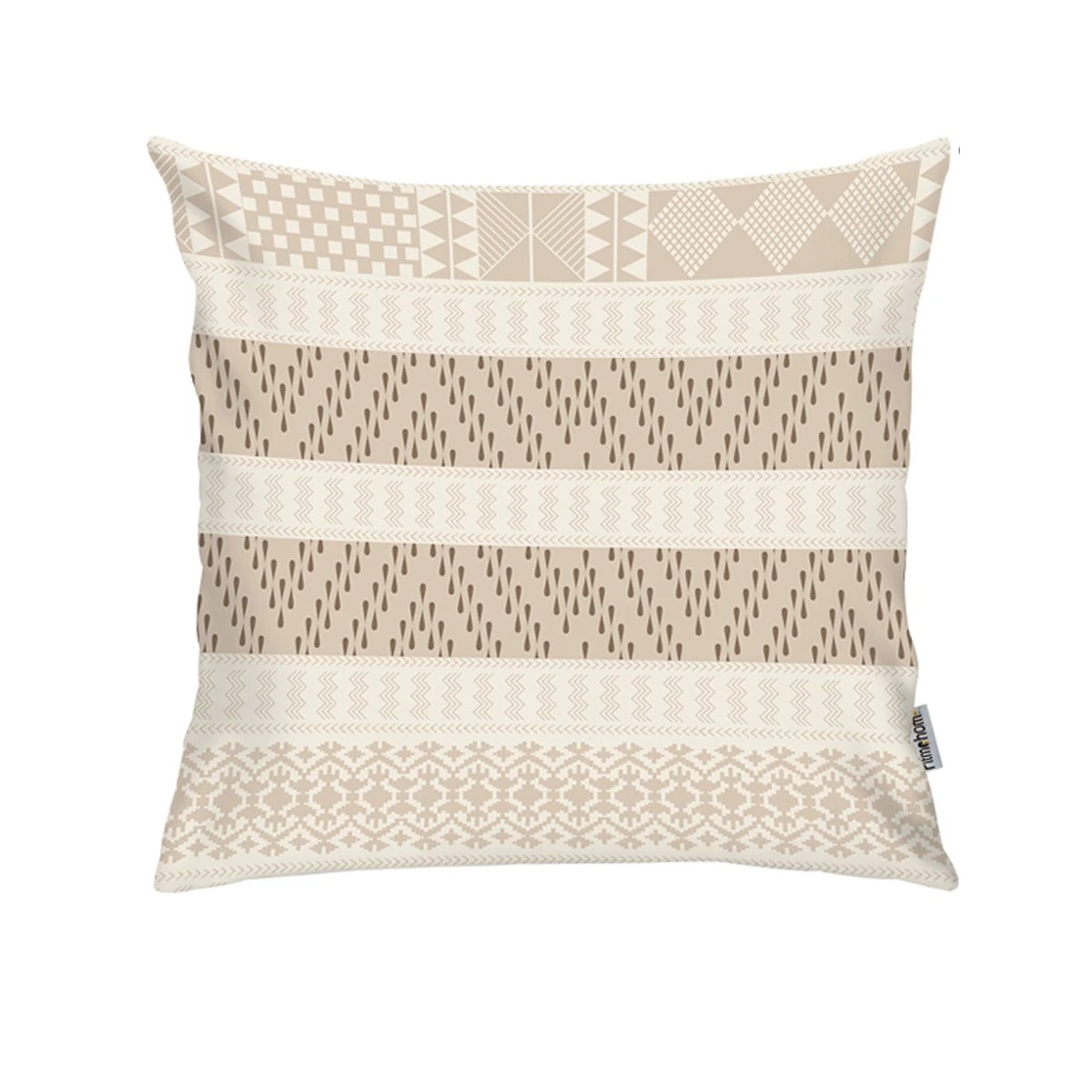 Kırlent Kılıfı Baskılı Krem Beyaz Desen 43x43