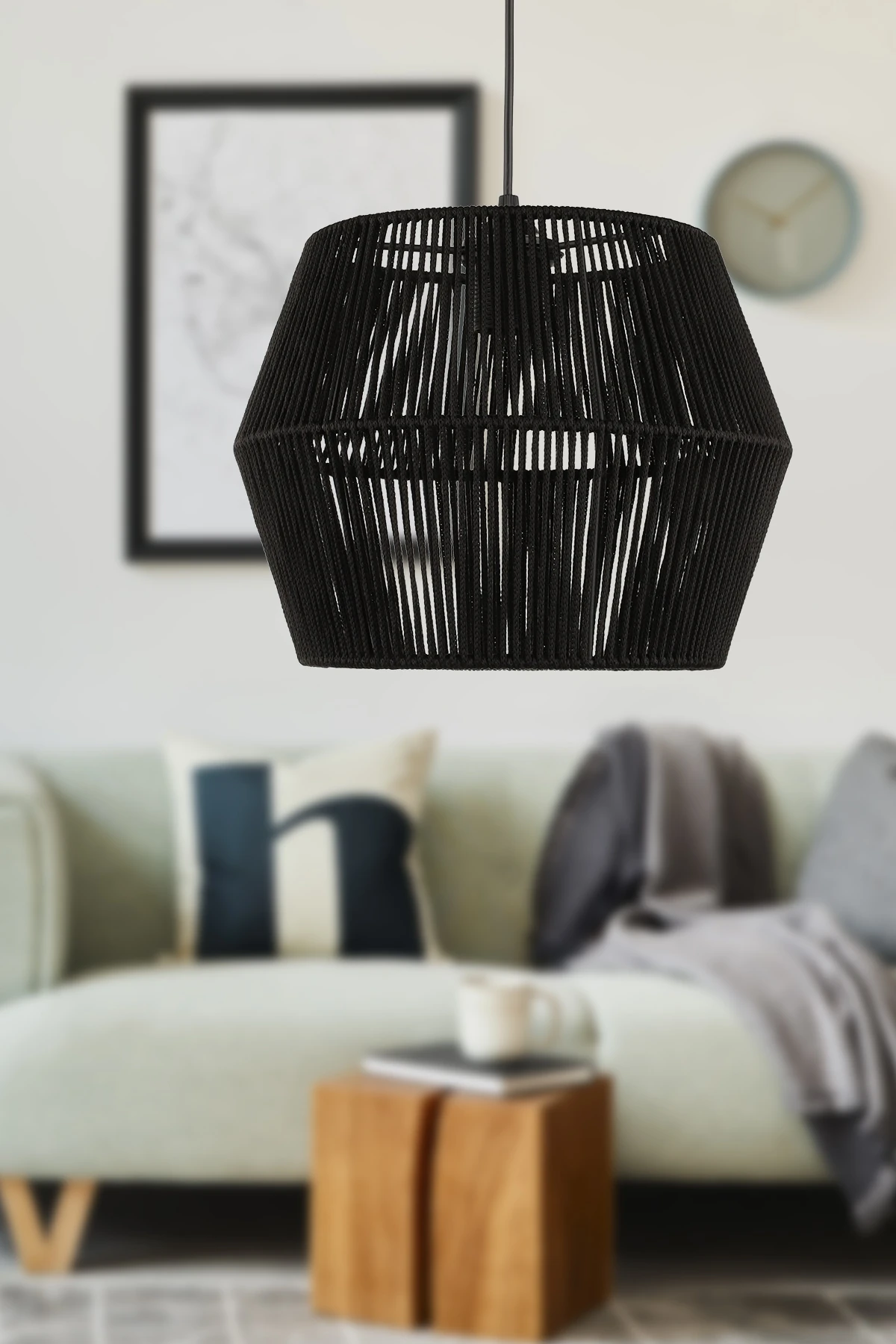 Modeno Avize Ø30cm Tekli Siyah