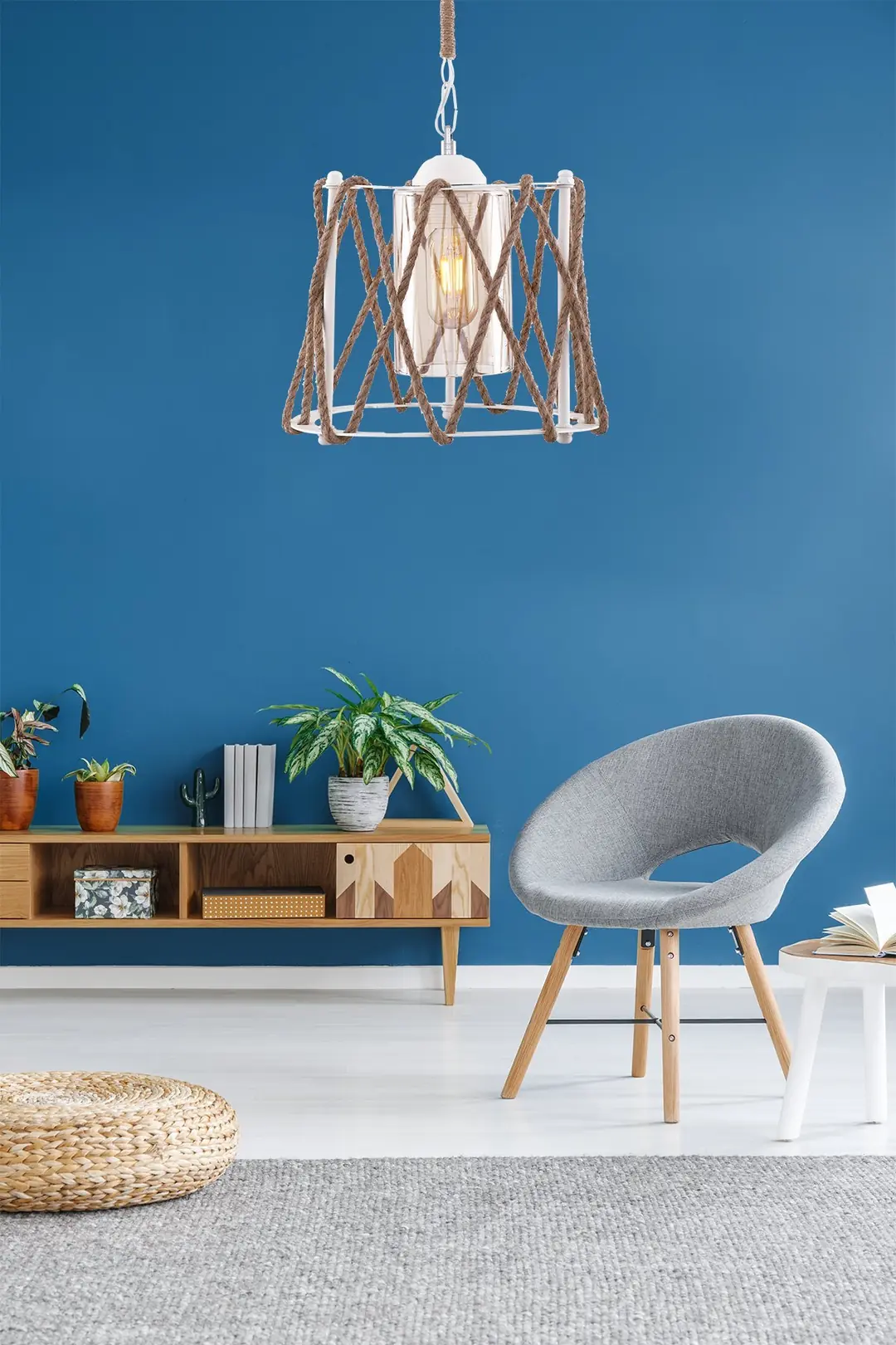 CELLO Chandelier Single White