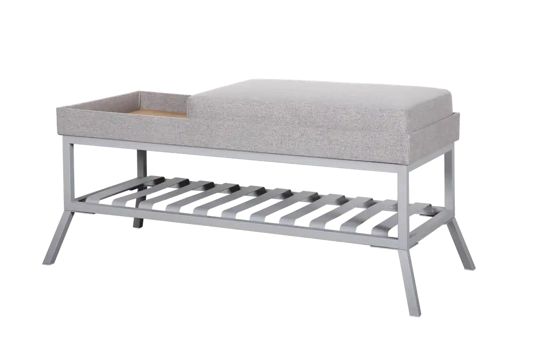 Bench With Shelf Metal Gray 98x45x45cm