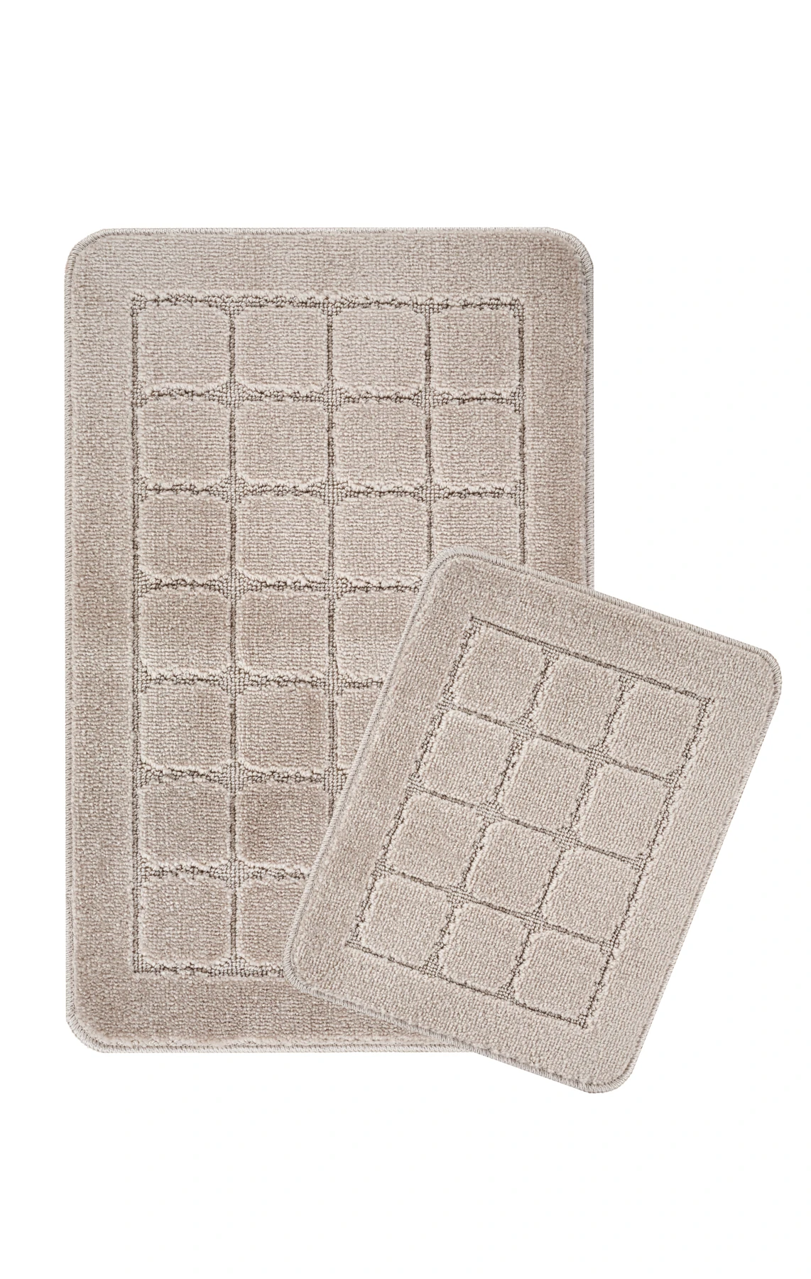 Banyo Paspas Kareli Desen Vizon İkili Set 50x80 50