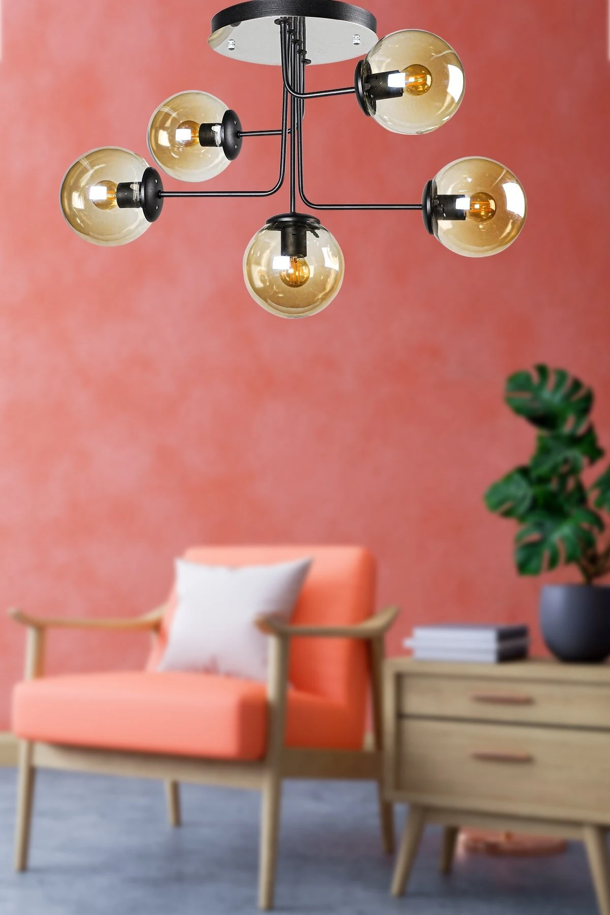 Hazeran Avize 5'li Siyah-Bal