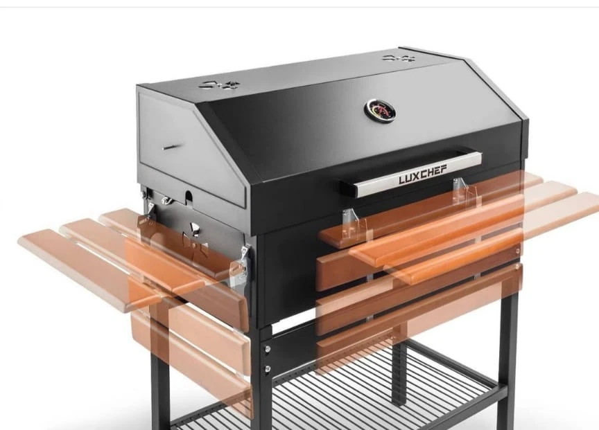 Barbekü Paslanmaz Kapaklı Siyah 80x40x102cm