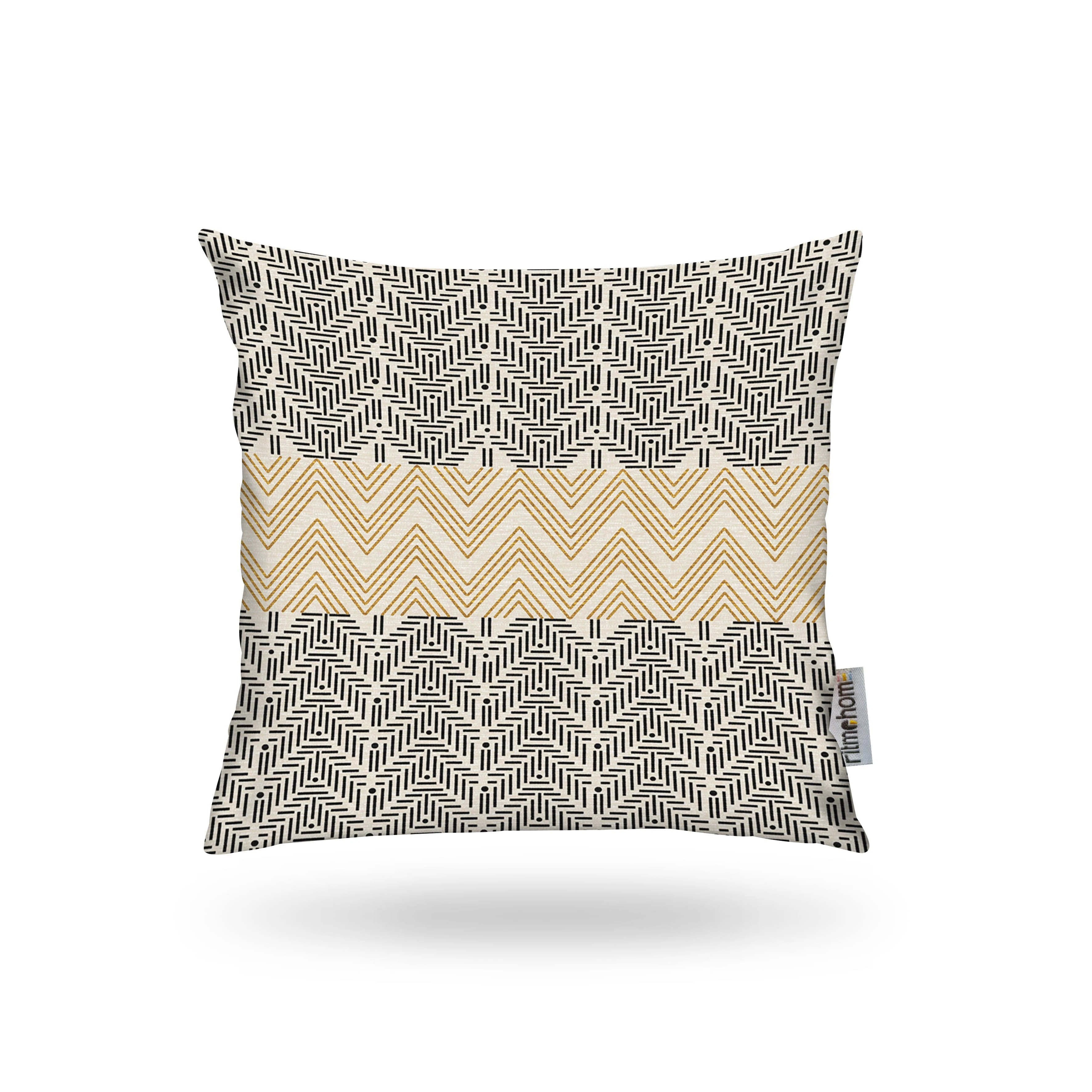 Kırlent Kılıfı Etn Desen Altın-Siyah 43x43cm