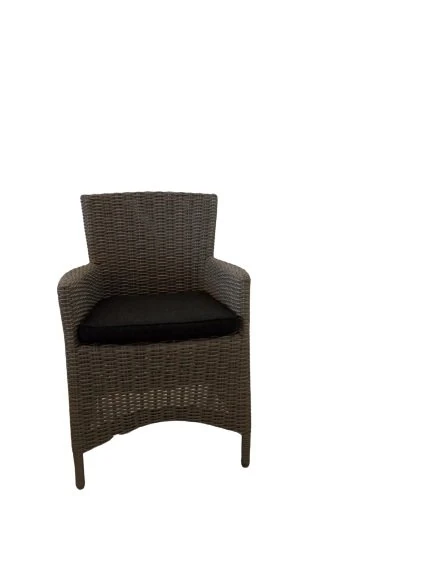 Diana Rattan Koltuk Kahve, Siyah Minderli