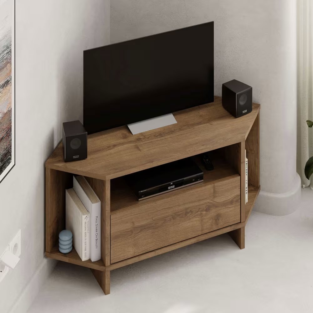 TV Sehpası Köşe Ahsap Kahve 98.7*45*35cm