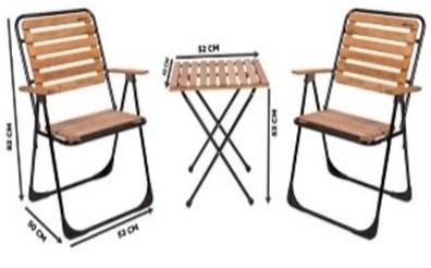 Oturma Seti Bistro Gürgen 2 Sandalye + 1 Sehpa