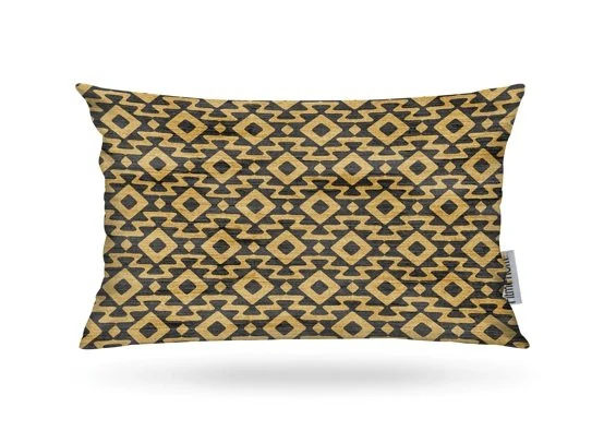Kırlent Kılıfı Etn Desen Altın-Siyah 35x50cm