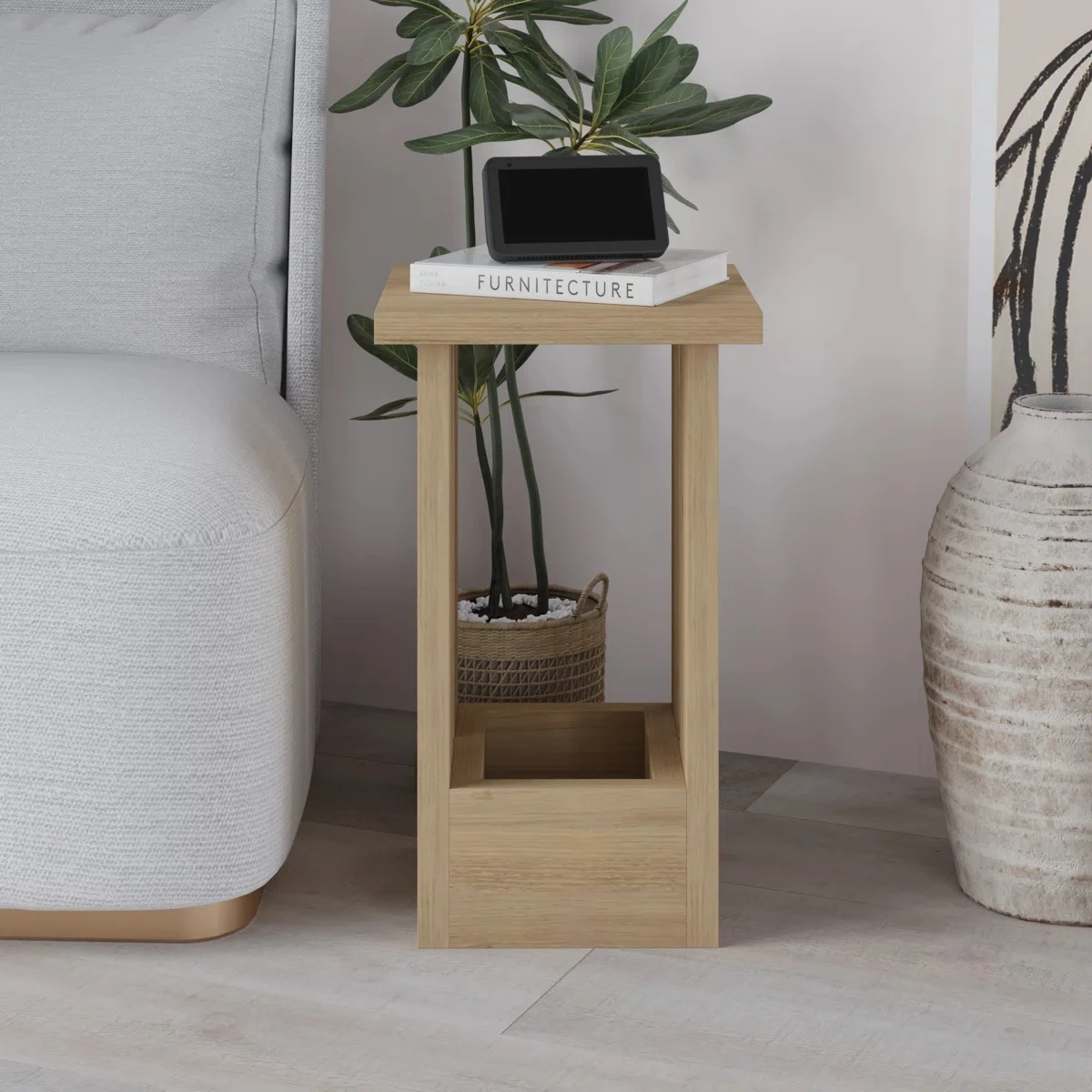 Yan Sehpa Tasos Safir Meşe 50*30*30cm