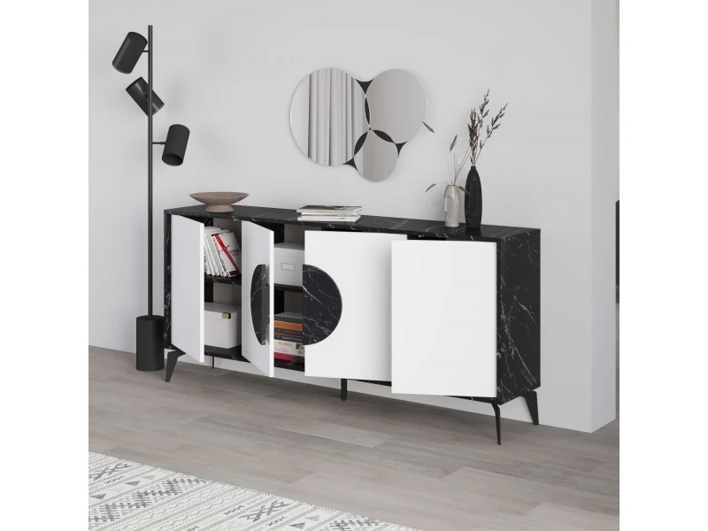 Konsol Masa Aynalı Gora 180 Bendir-Beyaz180*82*35c