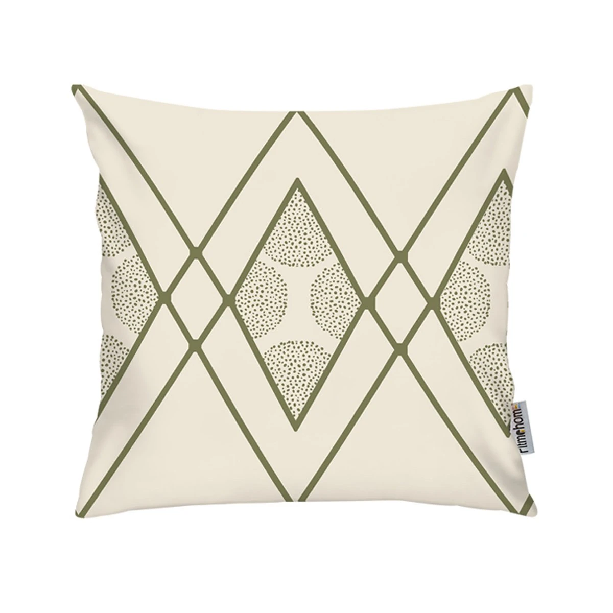 Kırlent Kılıfı Baskılı Haki Beyaz Desen 43x43