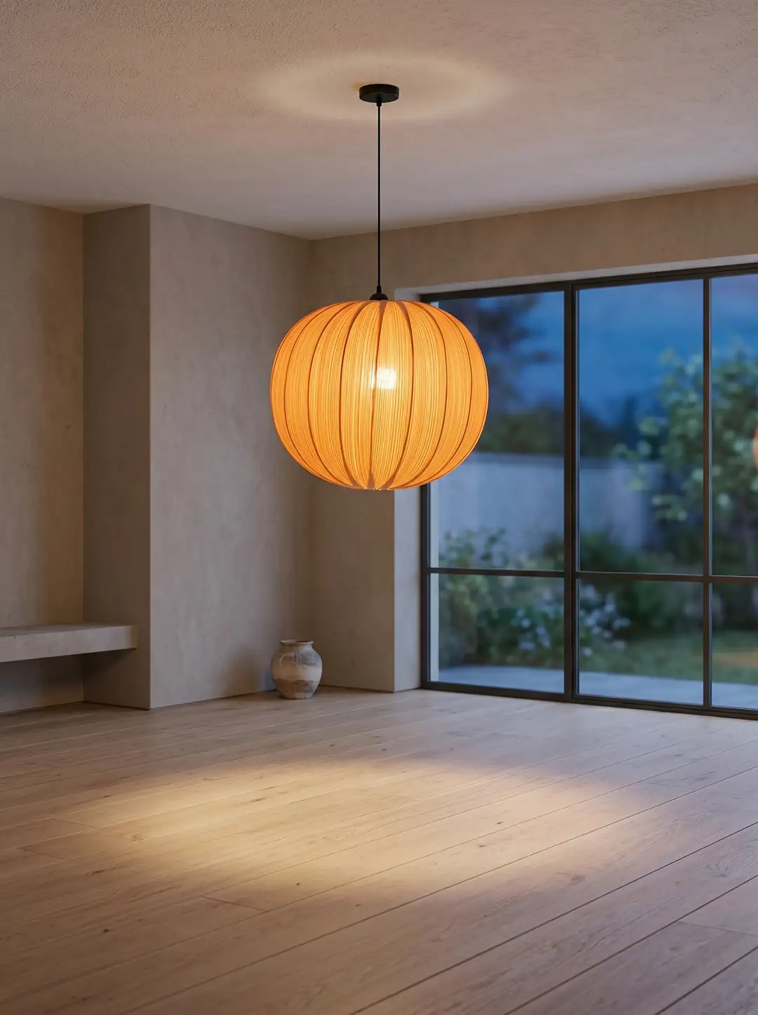 Pendant Chandelier Round Bamboo Natural Ø40cm
