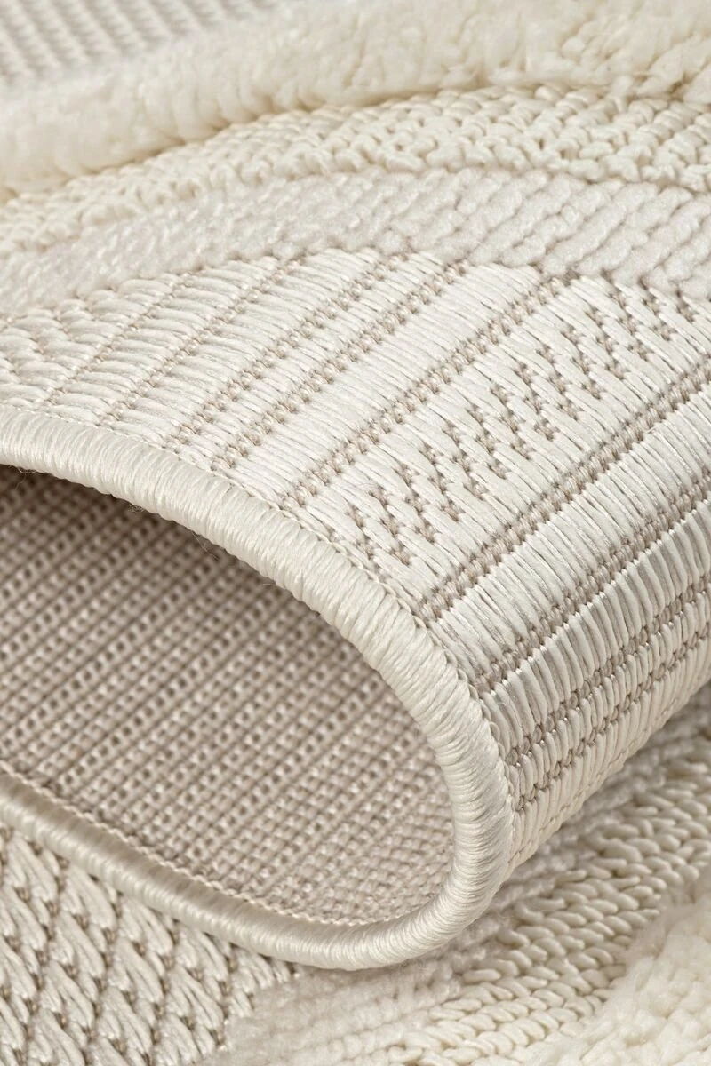 Bukle Halı Çizgi Desen Krem  200x290