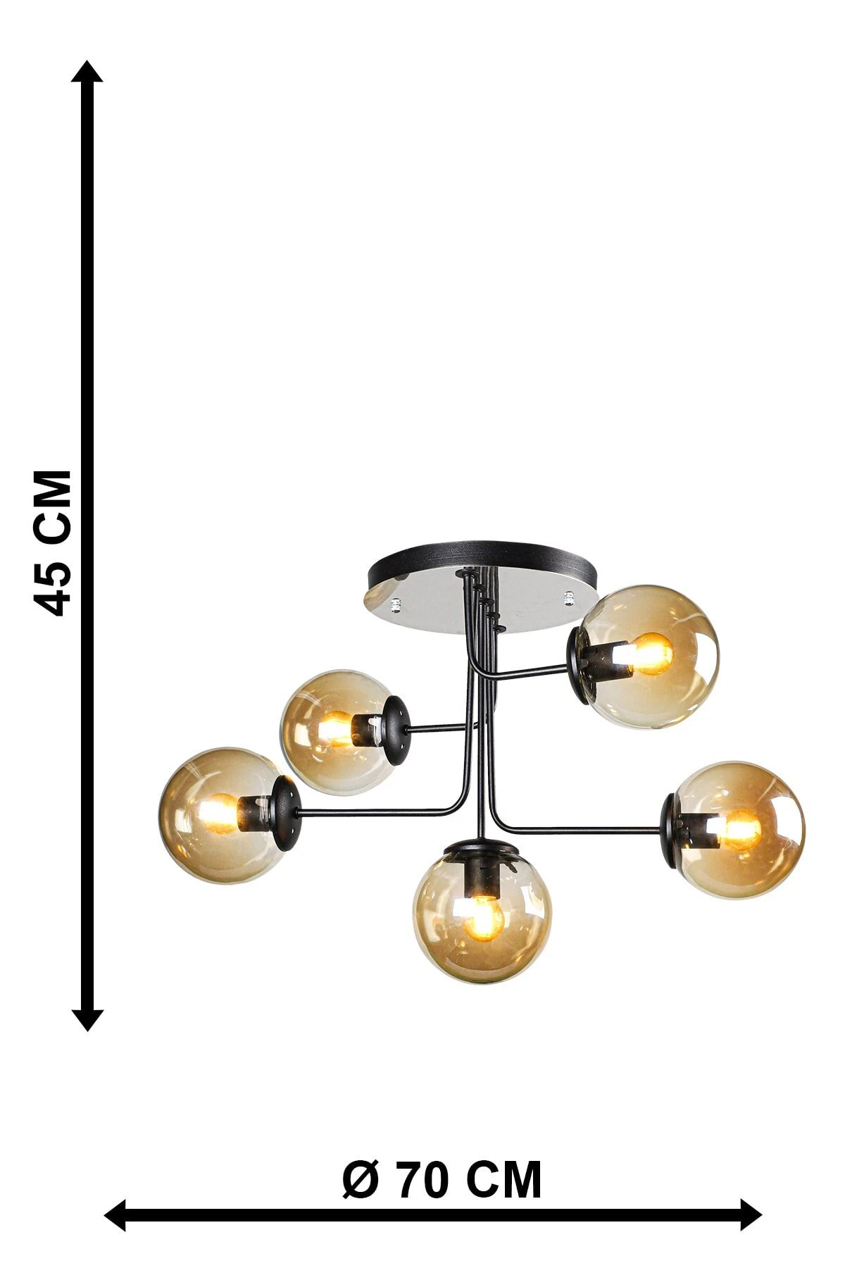 Hazeran Avize 5'li Siyah-Bal