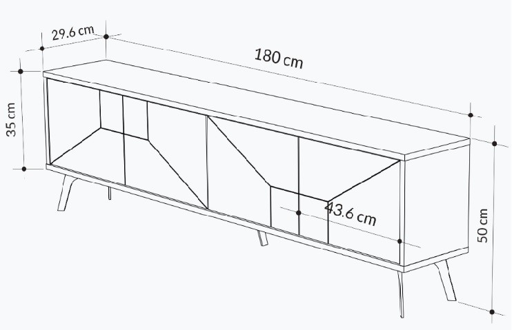 TV Sehpası Dune Açık Mocha 180*29,6*50cm