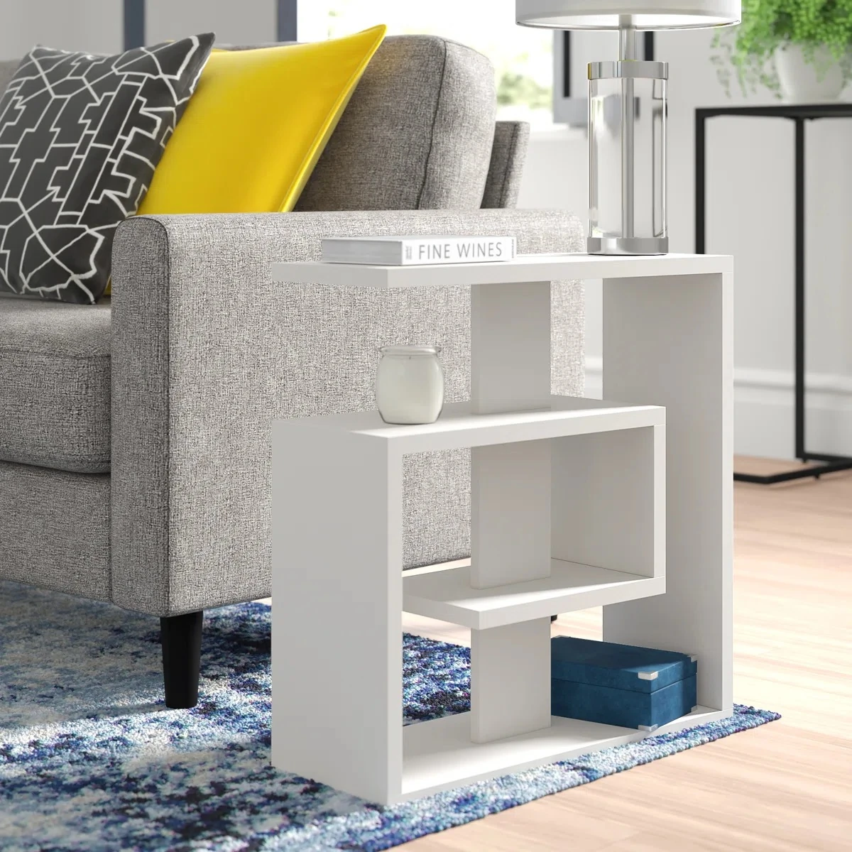 Yan Sehpa Saly Beyaz 57*55*20cm