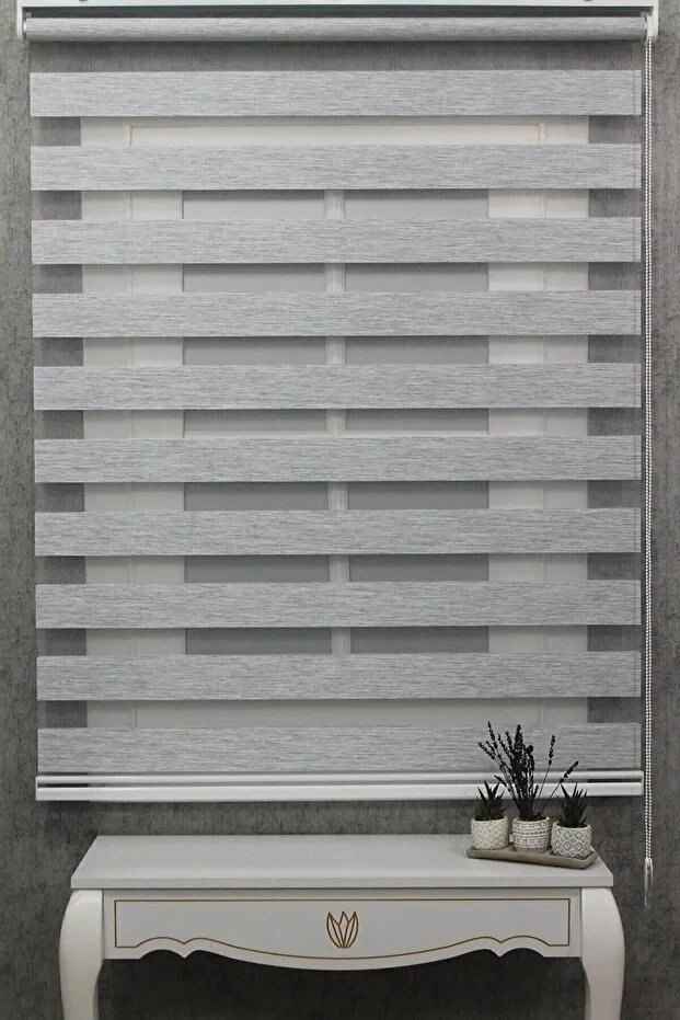 Zebra Stor Perde Yeni Eko 100*170cm Gri Geçişli