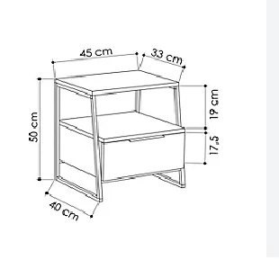 Komodin Pal  Çekmeceli Kum Taşı 50*45*40cm