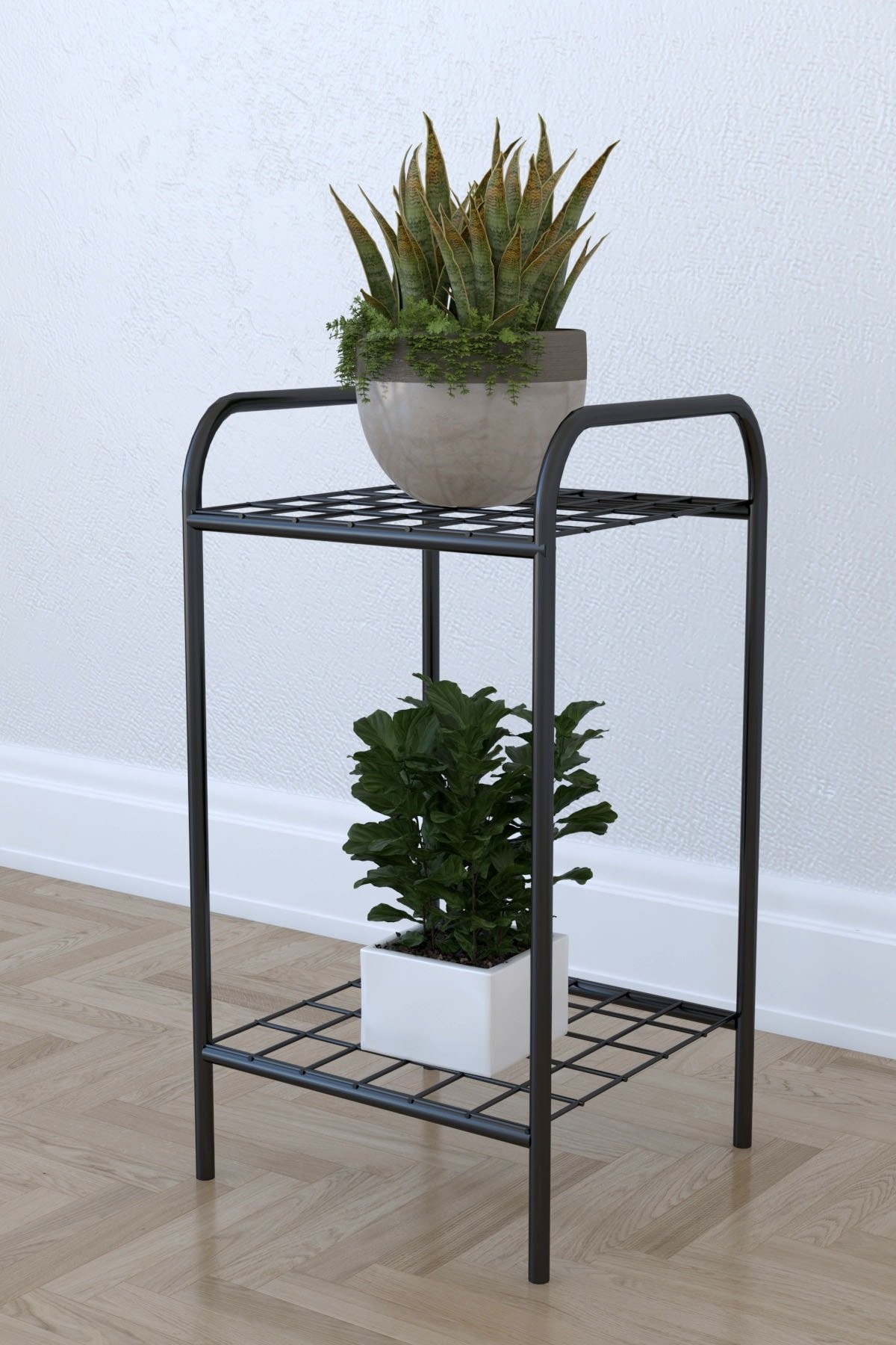 Saksılık Metal 2 Raflı Siyah33x31x60cm