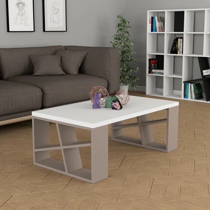 Orta Sehpa Bal Beyaz-Açık Mocha 105*40*60cm