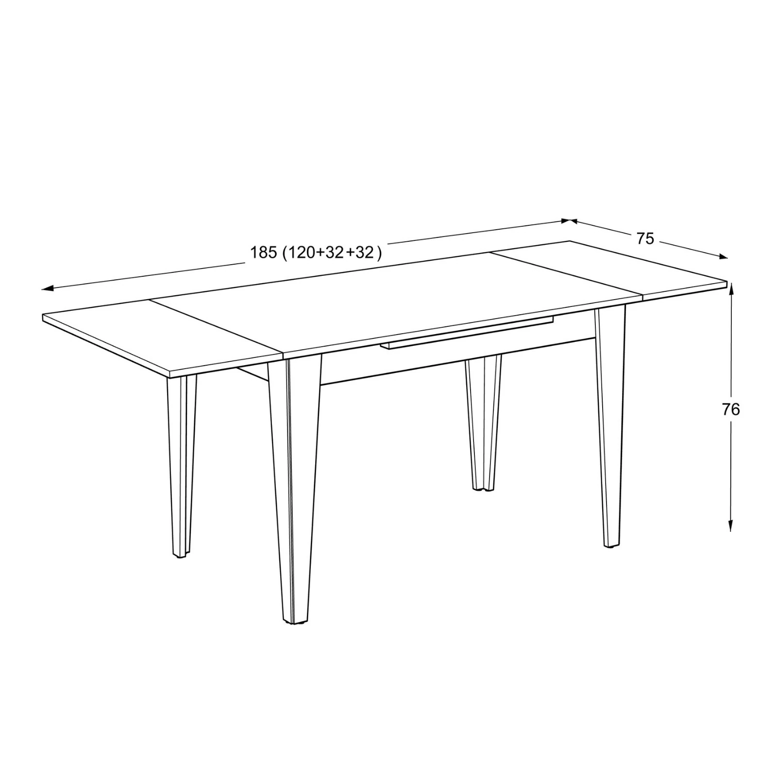 Masa Begüm Retro Gümüş-Siyah 120*75*76cm