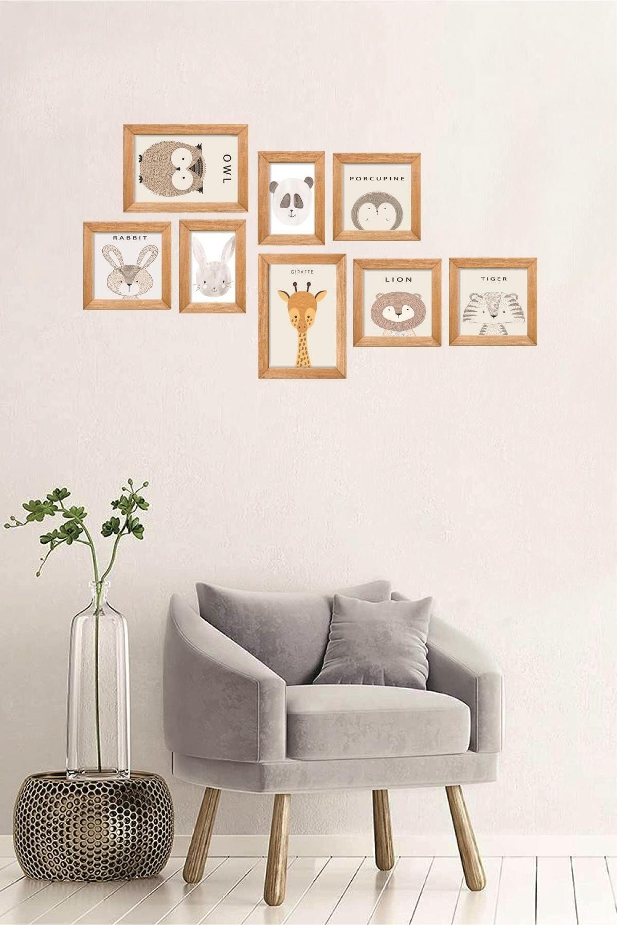 Tablo Çerçeve Görünümlü 8 adet Çocuk 80x45cm Bantl