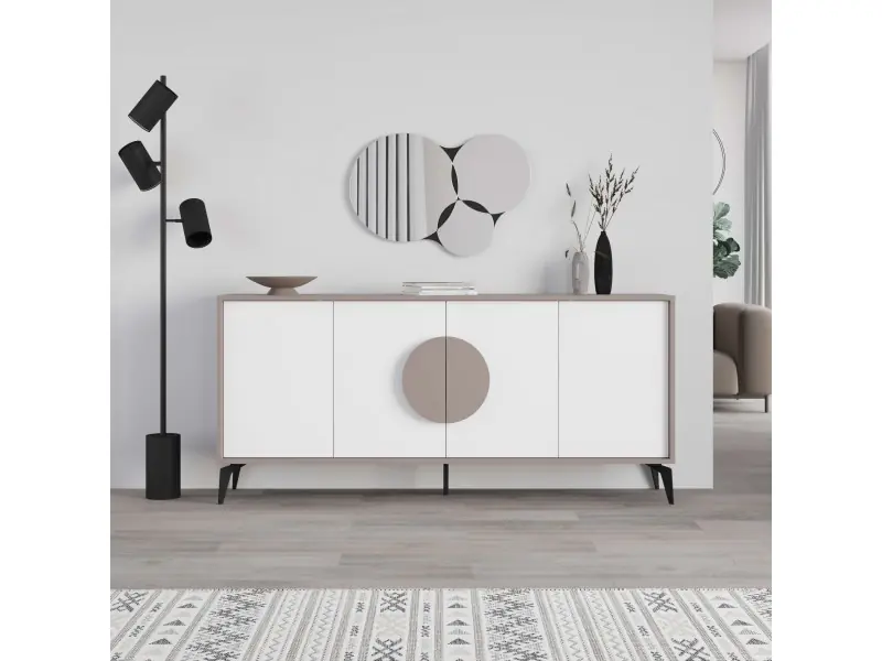 Console Table with Mirror Gora 180 Light Mocha-White 180*8
