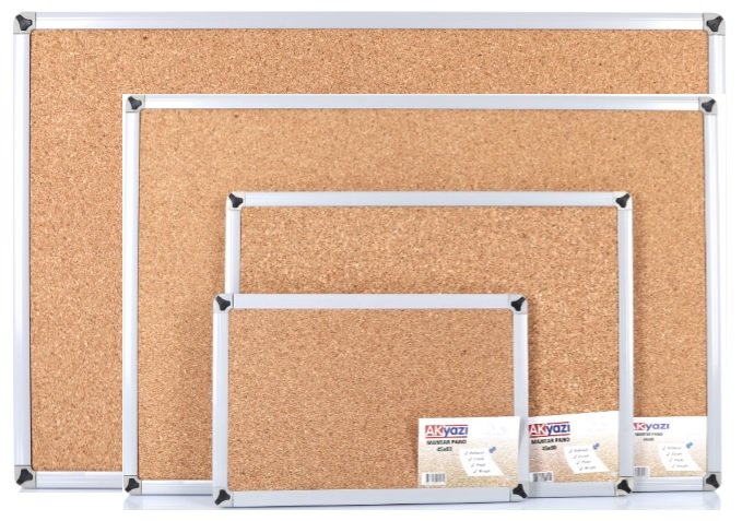 Alüminyum Çerçeveli Askılı Mantar Pano 90*120