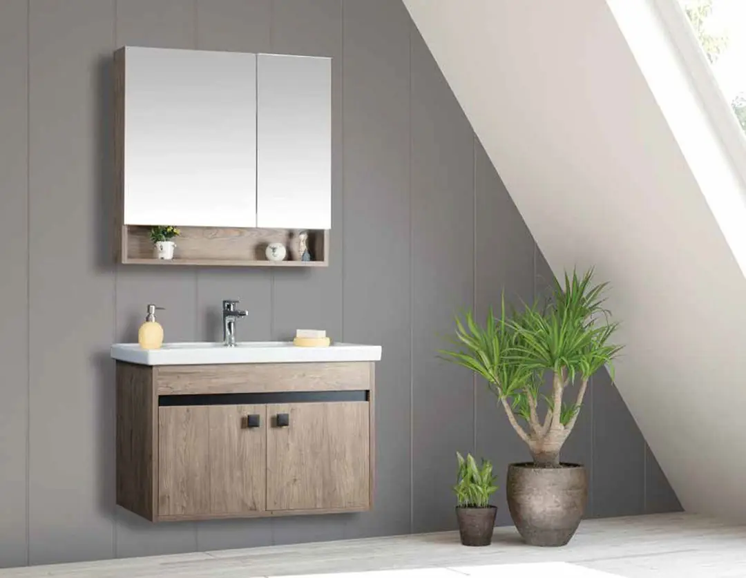 Litos Bathroom Cabinet Lower Module Drum-Black 65cm