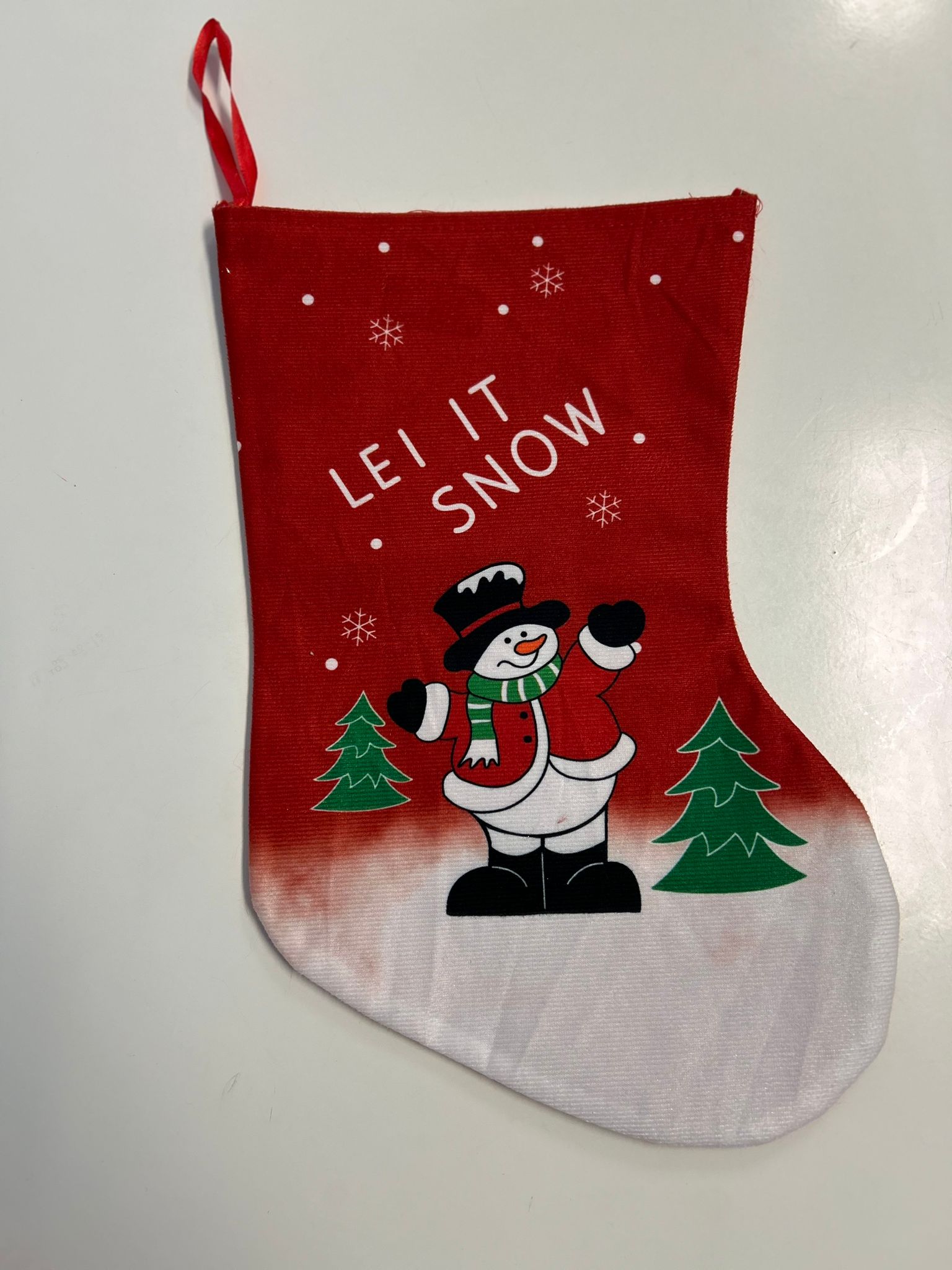 Yılbaşı Dekoratif Noel Baba Çorabı Let It Snow