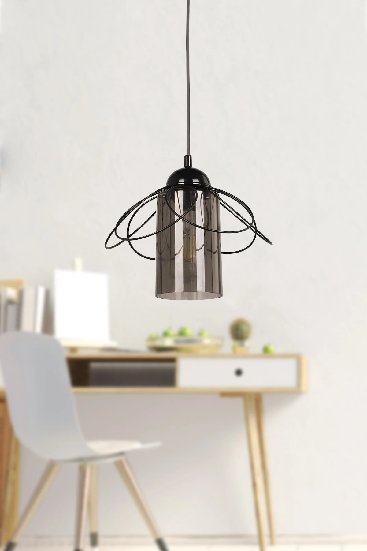 Mango Avize Tekli Siyah-Akrilik Füme