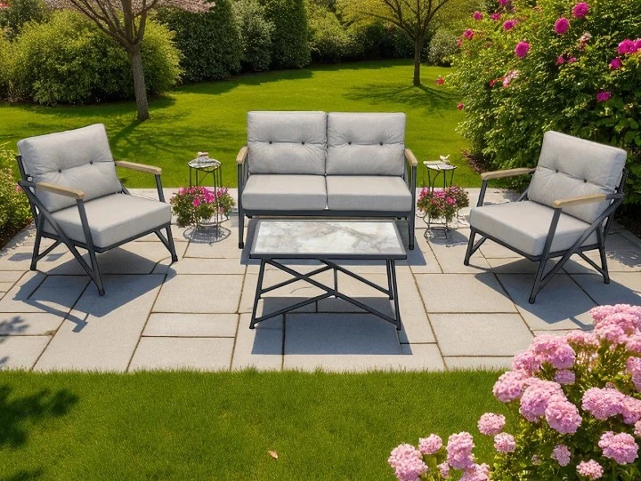 Oturma Seti Nefin  2+1+1+ Sehpa Alm. Antrasit