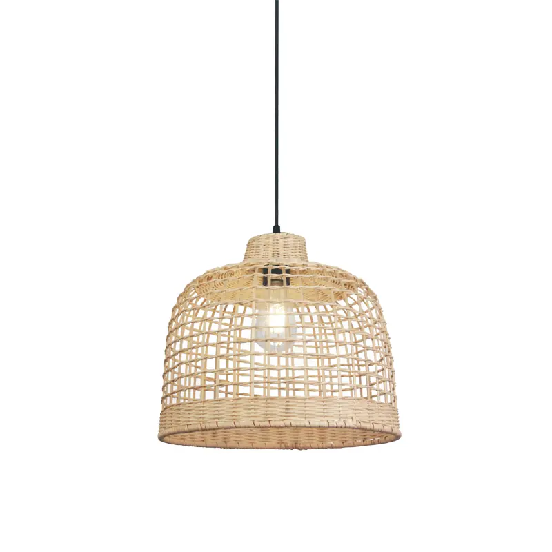 Chandelier Bohemian Pendant Lamp Single Cage Rattan Natural Ø35cm