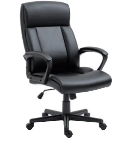Manager's Chair Leather with Neck Support Black