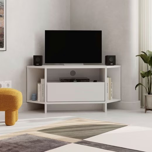 TV Sehpası Köşe Beyaz 98.7*45*35cm