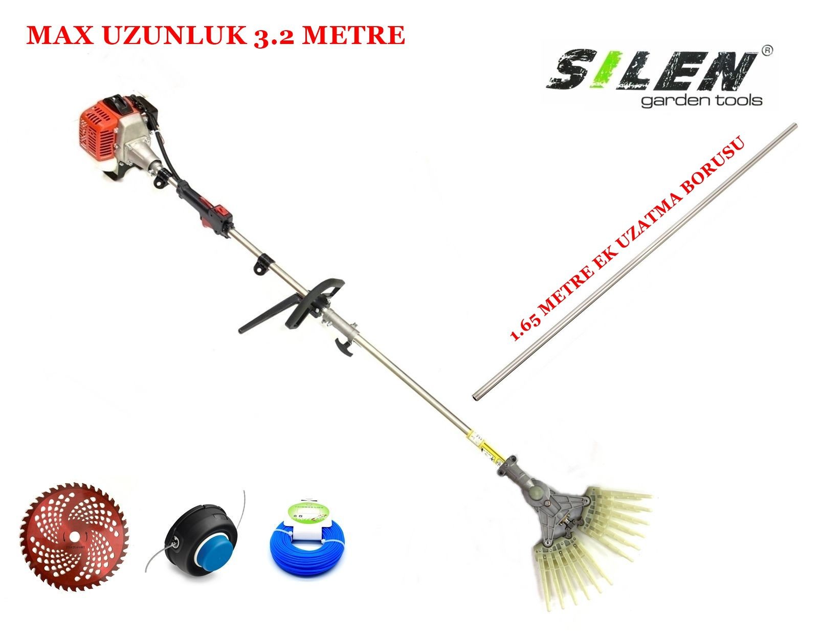 Zeytin Hasat Makinesi+Çim Biçme Aparatlı Benzinli