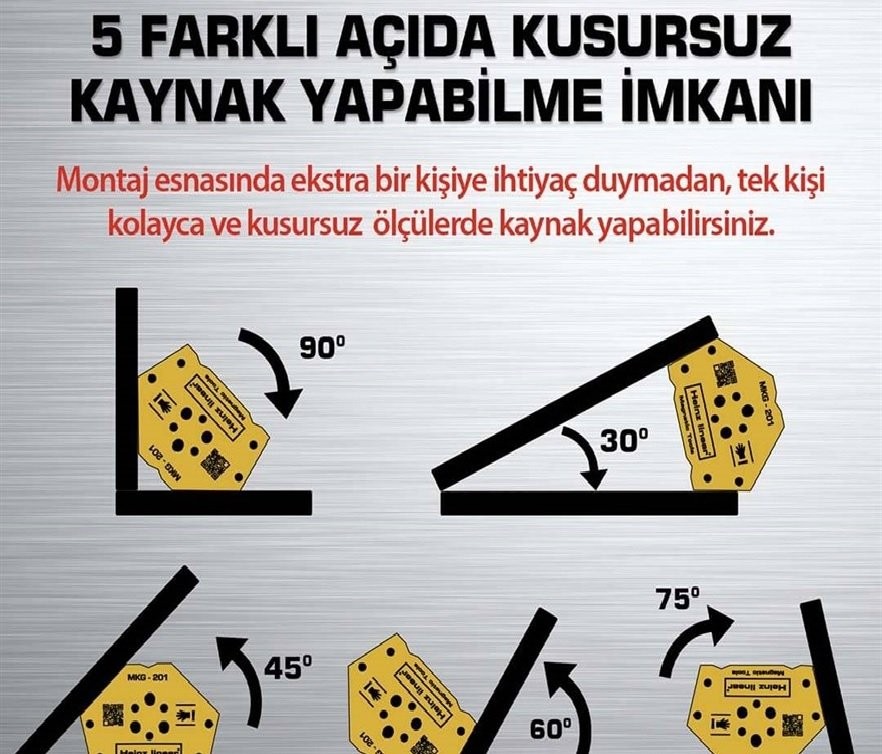 Manyetik Gönye Mıknatıslı 5 Açılı