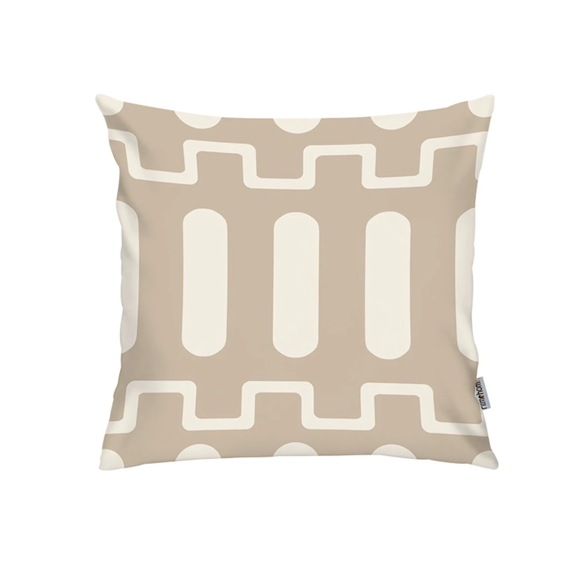 Kırlent Kılıfı Baskılı Krem Beyaz Desen 43x43