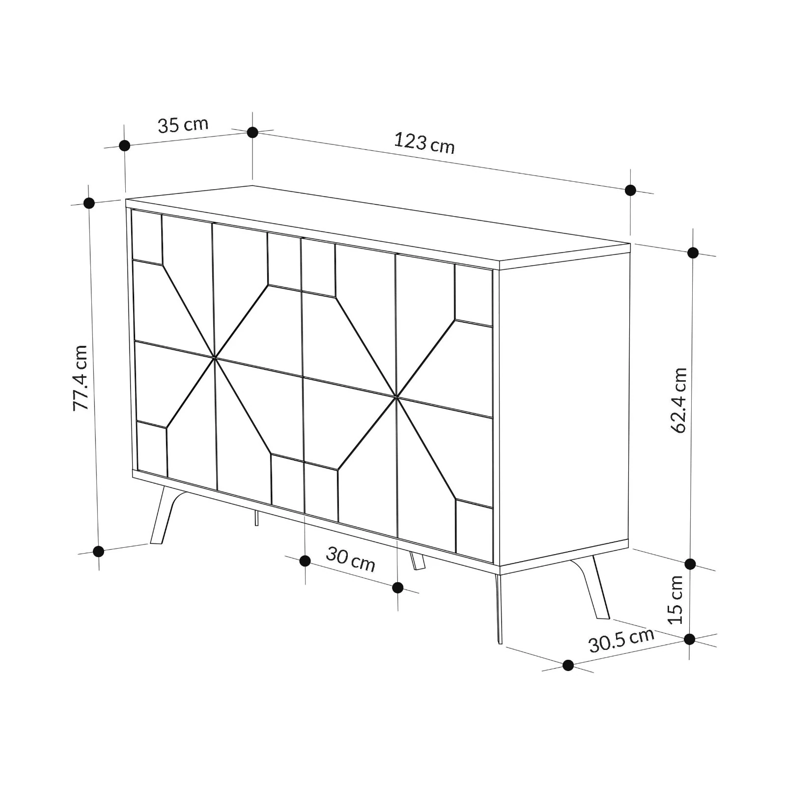 Konsol Masa Duna Siyah Alacalı 123*77*35cm