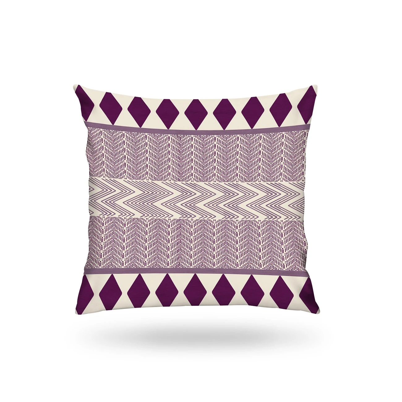 Kırlent Kılıfı İsk. Desen Mor-Beyaz 43x43cm