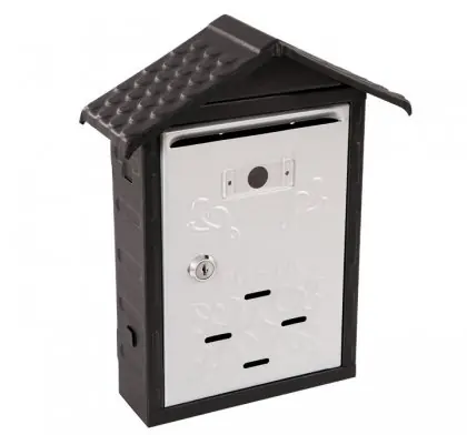 Mailbox with Roof Dark Gray-Cream 31x24x9cm